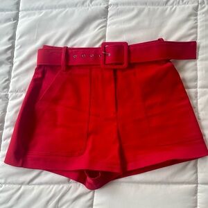 Ramy Brook Vibrant Red High Waist Shorts